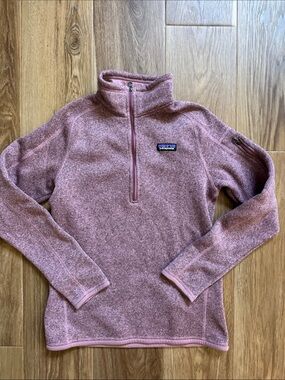 Patagonia Heathered Rose Pink Half-Zip Fleece Pullover